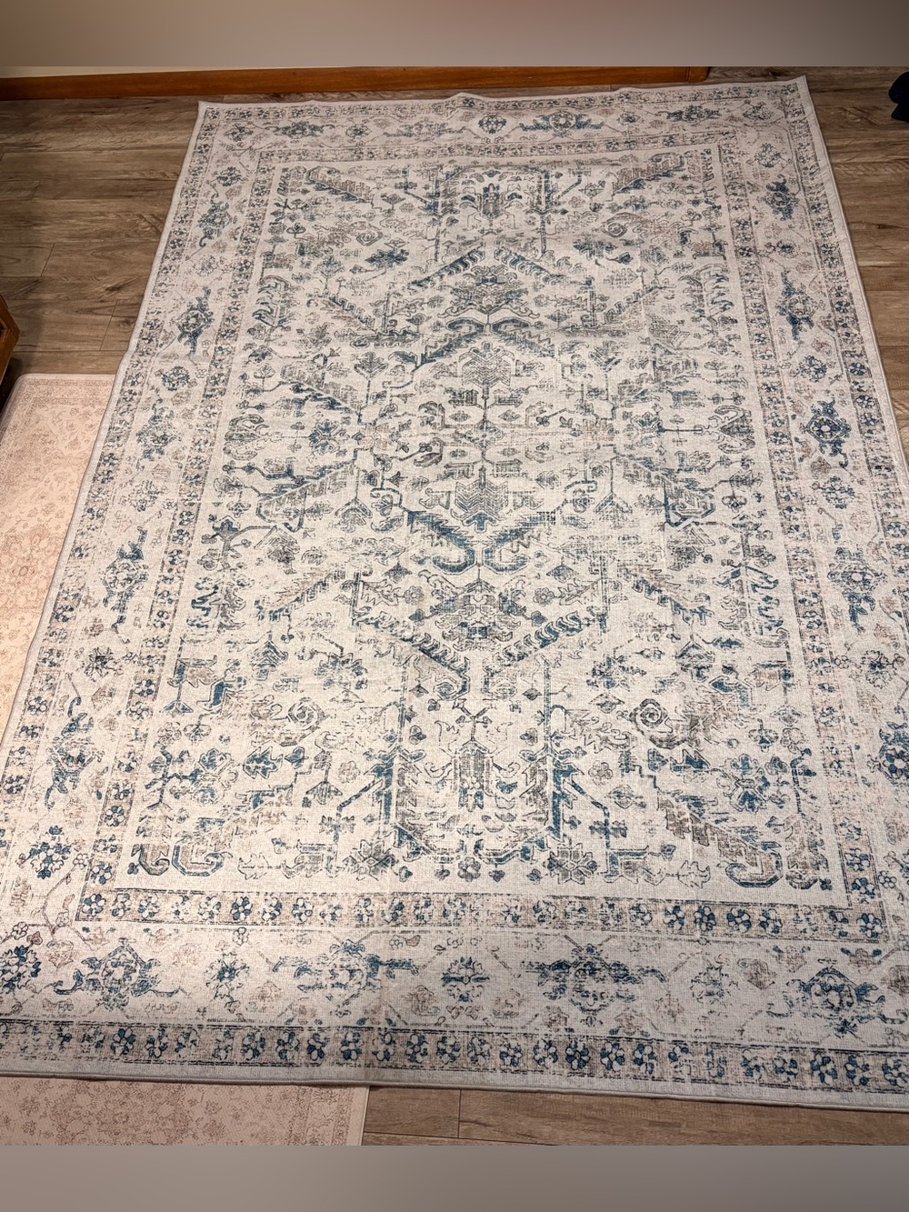 6x9 Grey/Blue Washable Area Rug - Picture 2 of 3